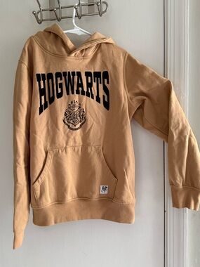 H&M Kids Hogwarts Hoodie Tan with Black Print Size 10-12